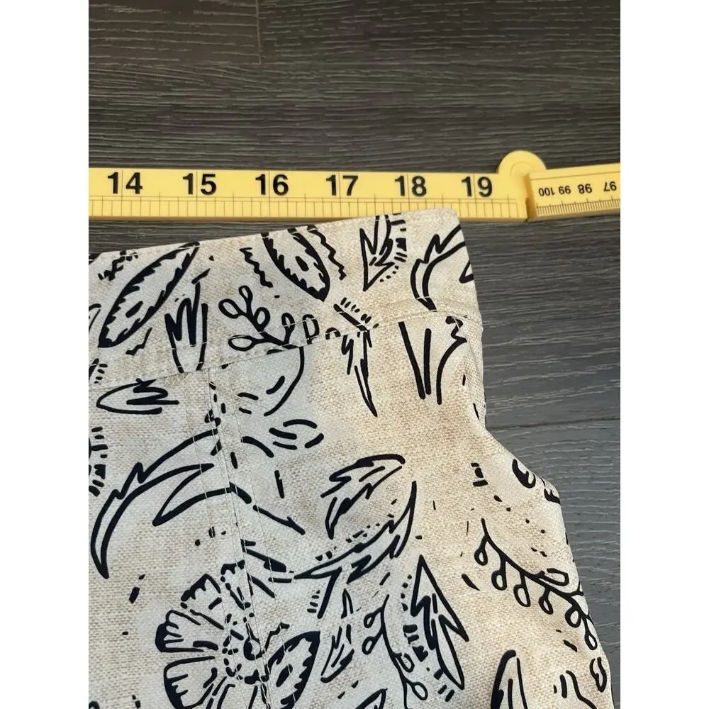 Rip Skirt Beige Black Print Casual Womens Size XL